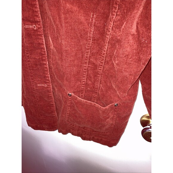 Sag Harbor Corduroy Rust Long Sleeve Button Up Jacket With Pockets XLarge - Picture 4 of 5